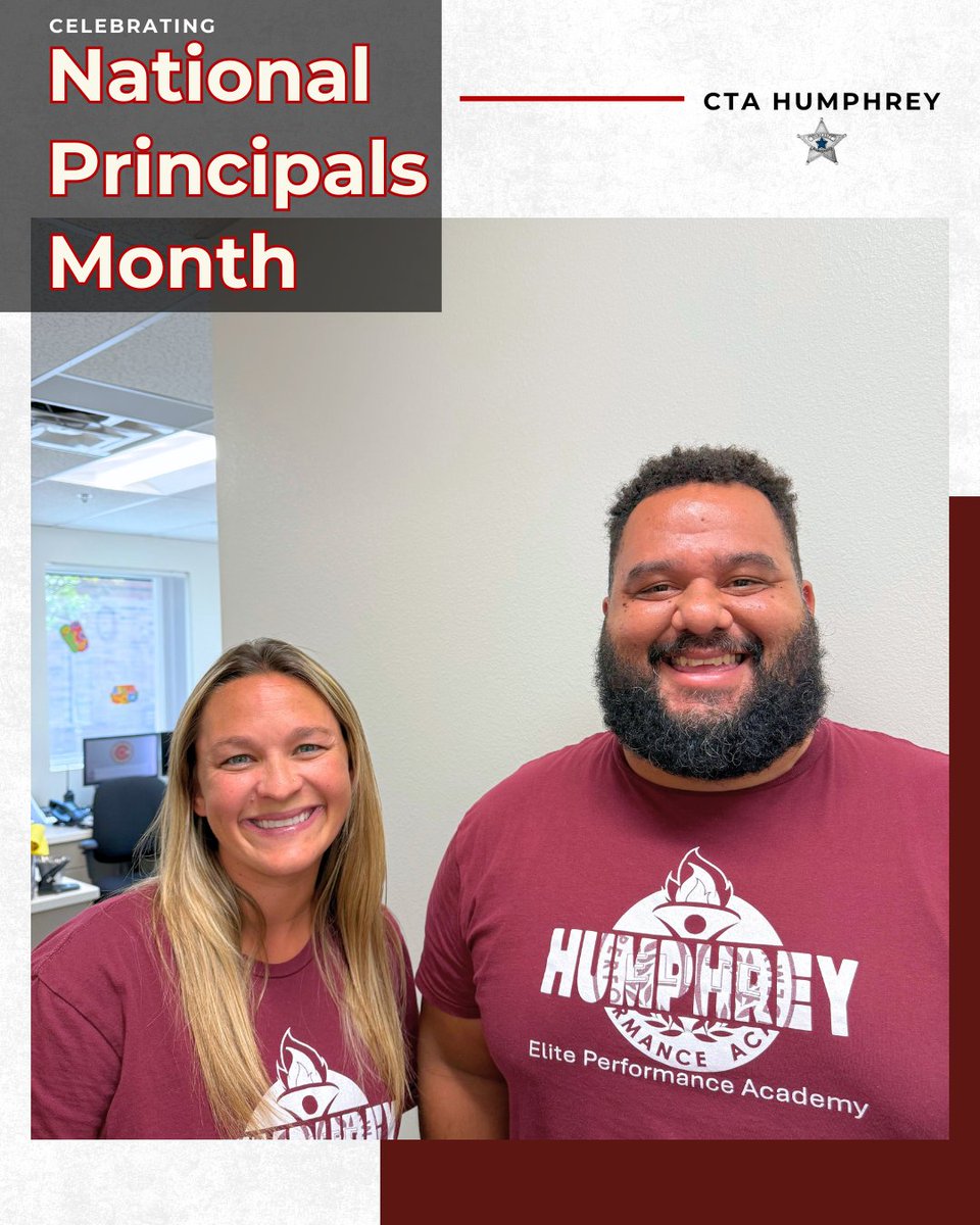 This National Principals Month, we are celebrating Ms. Todd (Principal) and Mr. Guthrie (Dean)! Thank you for supporting our Kids Express program at CTA Humphrey.