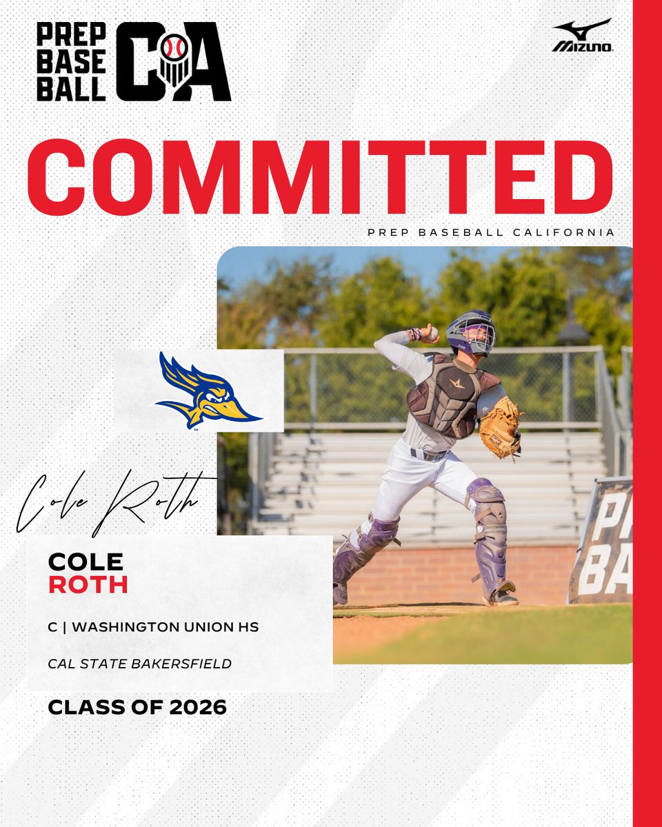 ⚡ 𝓒𝓸𝓶𝓶𝓲𝓽𝓶𝓮𝓷𝓽 𝓐𝓵𝓮𝓻𝓽 ⚡

Congratulations to '26 C and CA State Games member, Cole Roth (<a href="/ColeRoth_55/">Cole Roth</a>), on his commitment to Cal State Bakersfield.

#CASG2025