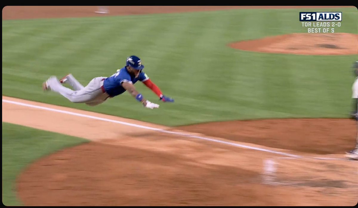 kaziahmed's tweet image. Going to tell my kids this is Superman #ALDS @BlueJays