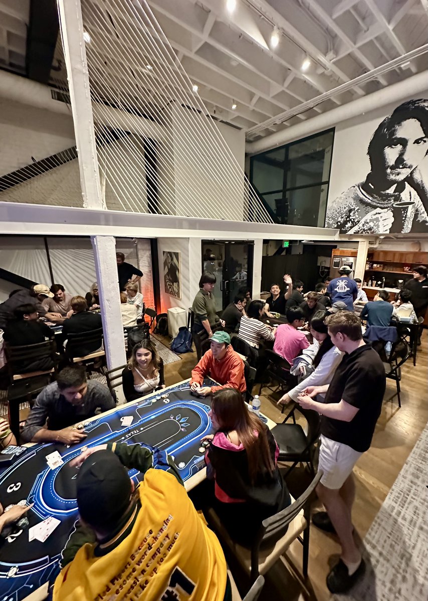 founders_cafe's tweet image. If you come to @Techweek_ Poker Nights at Founders Cafe, you&apos;ll get tutored by professional poker players like @PoseidonOutlier #SFTechWeek ♥️♠️♦️♣️