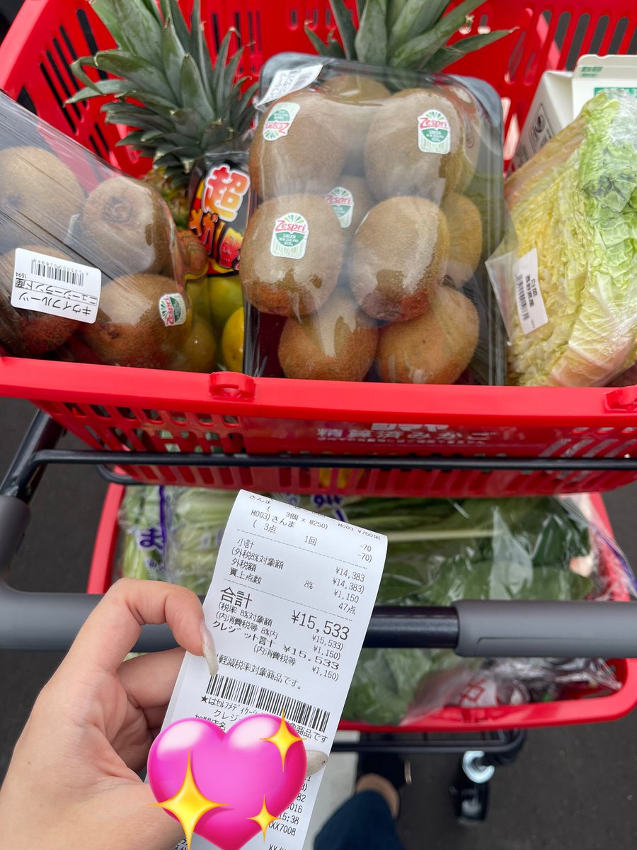 大家族なぐらいスーパーで爆買いして
冷蔵庫満タンしあわせ予定❕
だがその前にこの仕分けが地獄、、、