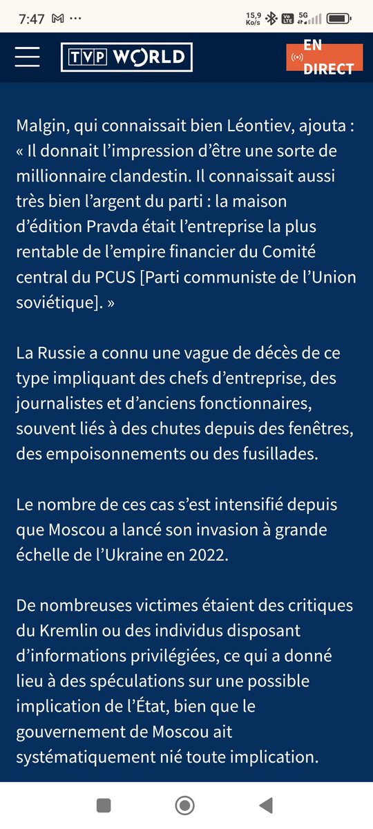 #Télex
Si vous êtes russe, multimilliardaire et que vous semblez gêner le pouvoir en place,
Surtout vivez dans une maison de plein pieds.
Un "suicide" par défenestration étant vite arrivé.
(Coucou <a href="/camille_moscow/">Camille Moscow 🇷🇺 🌿 ☦️</a> )

Source :
tvpworld.com/89320847/russi…