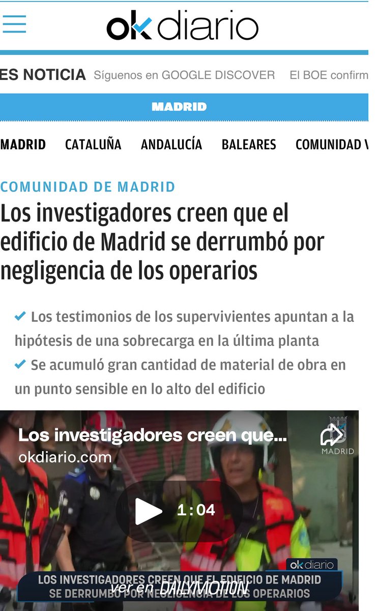 Nos parece escandaloso e irresponsable que, desde OkDiario se aventuren a dictaminar a las 21:00h de ayer, sin que aún se hubieran encontrado los cuerpos, ni que esté terminada la investigación, que la causa es “la negligencia de los operarios”. <a href="/AcLabEsp/">Accidentes Laborales</a>
