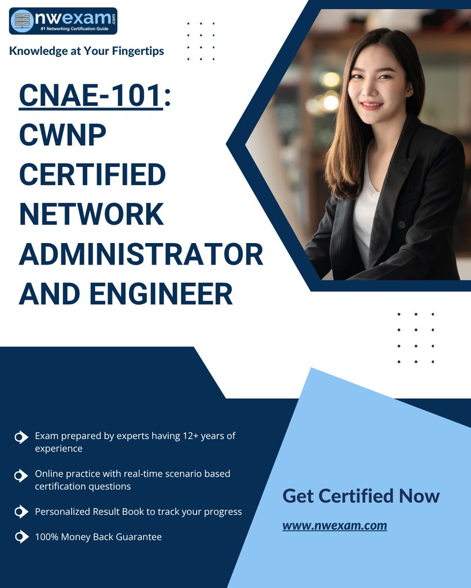 NWExam's tweet image. ๐ Boost your #Networking career with CNAE-101 Certification! Master networking skills, stand out to employers & level up your IT game. ๐
๐ Learn more: nwexam.com/cwnp/cnae-101-โฆ
#CWNP #NetworkAdmin #CareerBoost #ITCertification