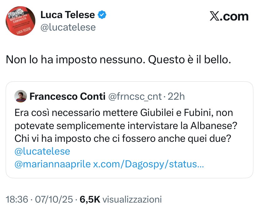 Zerovirgola2's tweet image. “Questo è il bello”
Vantiamocene anche
È un’aggravante che certe porcate siano fatte in piena autonomia
Quindi @lucasappino e Orsingher hanno invitato Renzi due volte in tre giorni senza fargli domande spinti da chissà quale irrefrenabile voglia?

Ma fateci il piacere! 🤡
#Telese