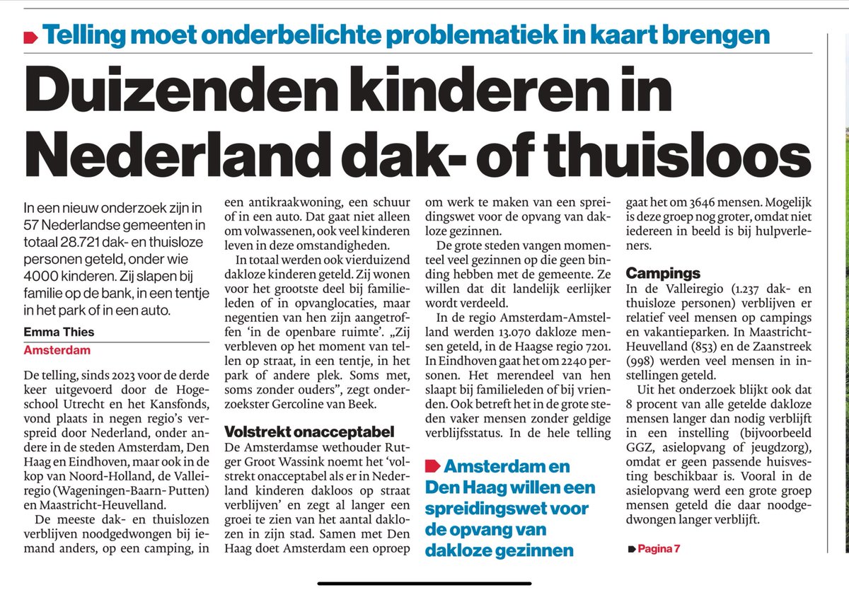 LAAT DIT TOT JE INWERKEN: ‘De grote steden vangen momenteel veel gezinnen op die geen binding hebben met de gemeente. Ze willen dat dit landelijk eerlijker wordt verdeeld.’

Wat er staat is: immigranten huisvesten en daklozen van eigen bodem deporteren

Stop de asiel, stem #BVNL