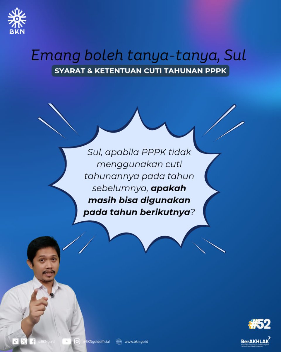 BKNgoid's tweet photo. Emang iya kalau PPPK tidak menggunakan hak cuti tahunan sebelumnya masih bisa digunakan tahun berikutnya? 

Makanya jangan lewatkan info singkat, Sul berikut.

Swipe sampai habis 🙌 https://t.co/yxo1FUfHfd