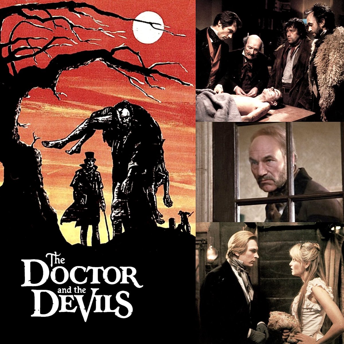 2ndaryProtocol's tweet photo. The gothic true crime horror drama ‘The Doctor And The Devils’ starring Timothy Dalton, Jonathan Pryce, Stephen Rea, Julian Sands, Patrick Stewart, and Twiggy was released to theaters this week in 1985. 🪦 ⚰️ 💸 #OTD  "𝙸 𝚍𝚘𝚗'𝚝 𝚗𝚎𝚎𝚍 𝚊𝚗𝚢 𝚏𝚛𝚒𝚎𝚗𝚍𝚜, 𝙸 𝚙𝚛𝚎𝚏𝚎𝚛 𝚎𝚗𝚎𝚖𝚒𝚎𝚜. 𝚃𝚑𝚎𝚢'𝚛𝚎 𝚋𝚎𝚝𝚝𝚎𝚛 𝚌𝚘𝚖𝚙𝚊𝚗𝚢 𝚊𝚗𝚍 𝚝𝚑𝚎𝚒𝚛 𝚏𝚎𝚎𝚕𝚒𝚗𝚐𝚜 𝚝𝚘𝚠𝚊𝚛𝚍𝚜 𝚢𝚘𝚞 𝚊𝚛𝚎 𝚊𝚕𝚠𝚊𝚢𝚜 𝚐𝚎𝚗𝚞𝚒𝚗𝚎."  TRIVIA: The character of Dr. Thomas Rock is based on Dr. Robert Knox. In real-life, Dr. Knox's association with the Burke and Hare murders damaged his reputation and ruined his career. (IMDB) 🖤