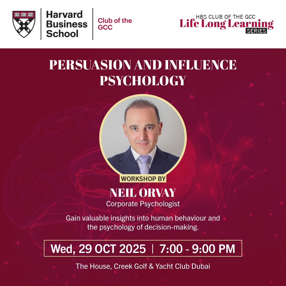 HBSGCC's tweet image. Registration is now OPEN!

We’re excited to offer you an exclusive opportunity to attend the:
“Persuasion and Influence Psychology workshop by Neil Orvay”.

Secure your seat now 􀀀 hbsclubofthegcc.wildapricot.org/event-6367328

#HBSGCC #PsychologyOfPersuasion #CialdiniInBusiness #BehavioralScience
