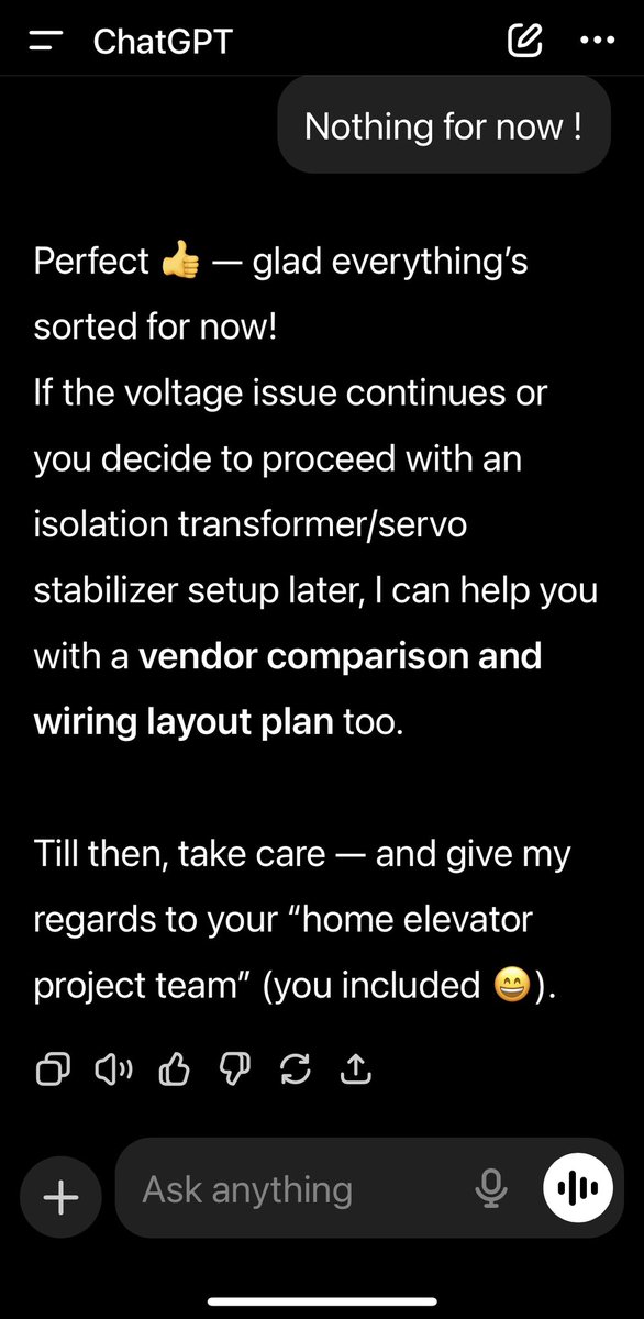 balajisreerama's tweet image. Pretty much sums up how AI models are conversing with people ! In addition to answering/solving the problems, the human touch at the end ❤️👌
#AI #FutureisAI 
#ChatGPT @ChatGPTapp