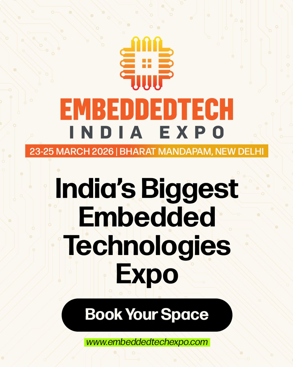 EmbeddedTechExp's tweet image. From import-dependent to export-dominant! India is now driving the global semiconductor revolution. 💥
Be part of this growth story at EmbeddedTech India Expo — the nation’s biggest platform for innovation, collaboration & opportunity.
👉 Book now: embeddedtechexpo.com/space-booking.…