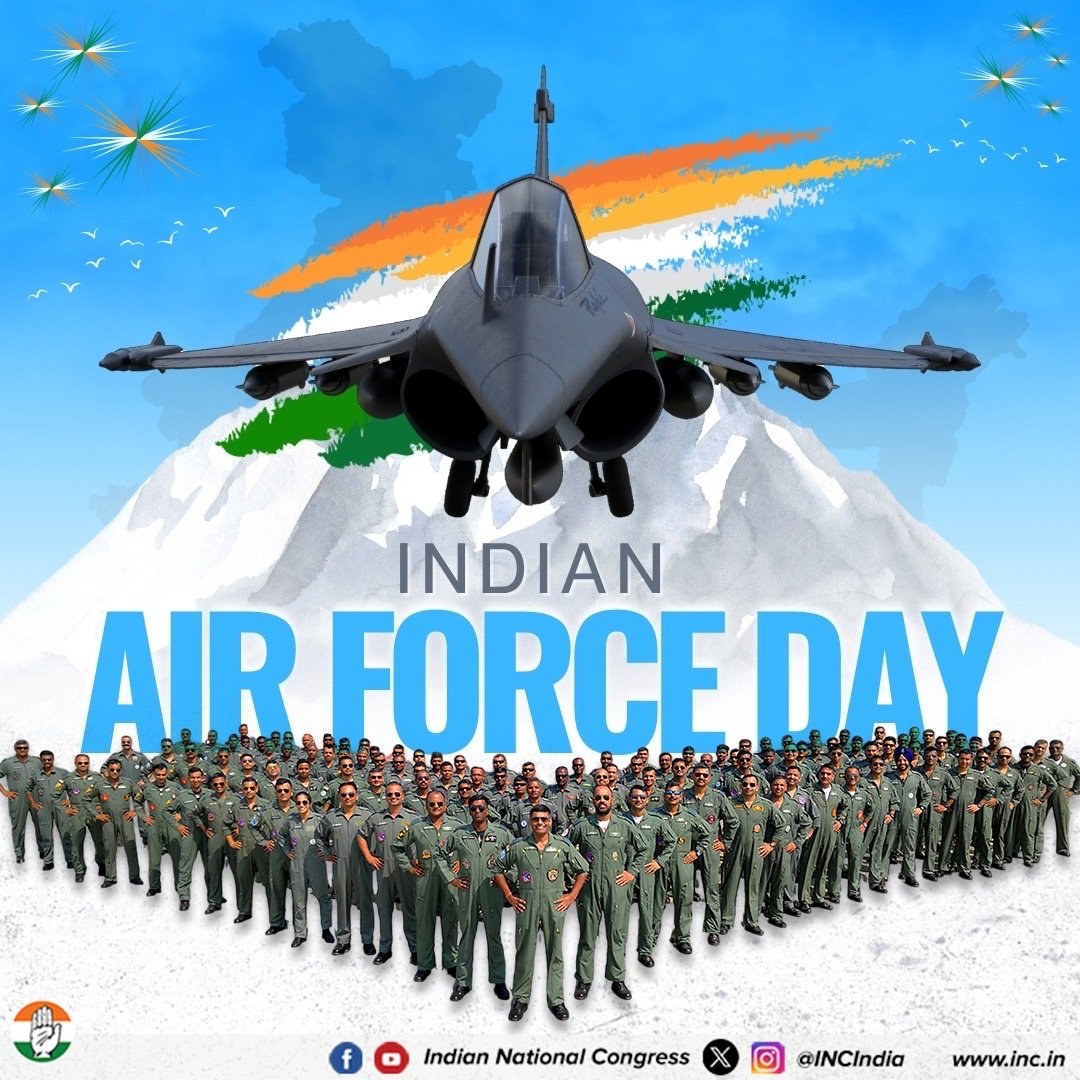 Born to touch the sky, fueled by courage, and defined by bravery — that’s the spirit of the Indian Air Force

भारतीय वायु सेना दिवस की हार्दिक शुभकामनाएँ

जय हिंद!🫡

#भारतीय_वायु_सेना_दिवस
#IndianAirForceDay
#IAFDay #IndianAirForceDay