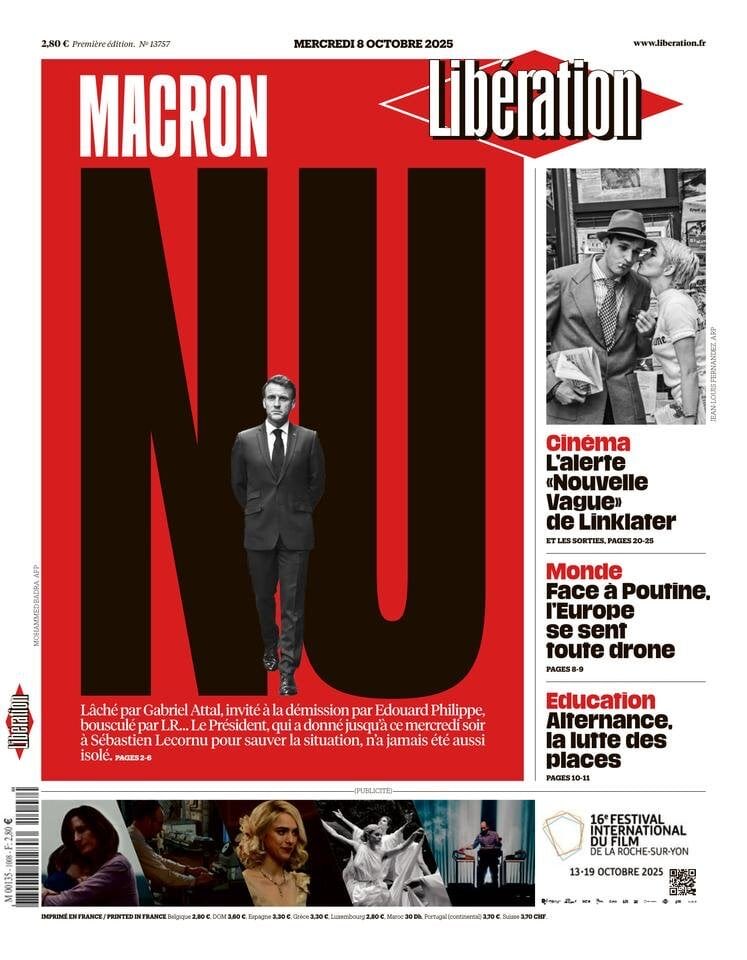 Macron nudo e isolato