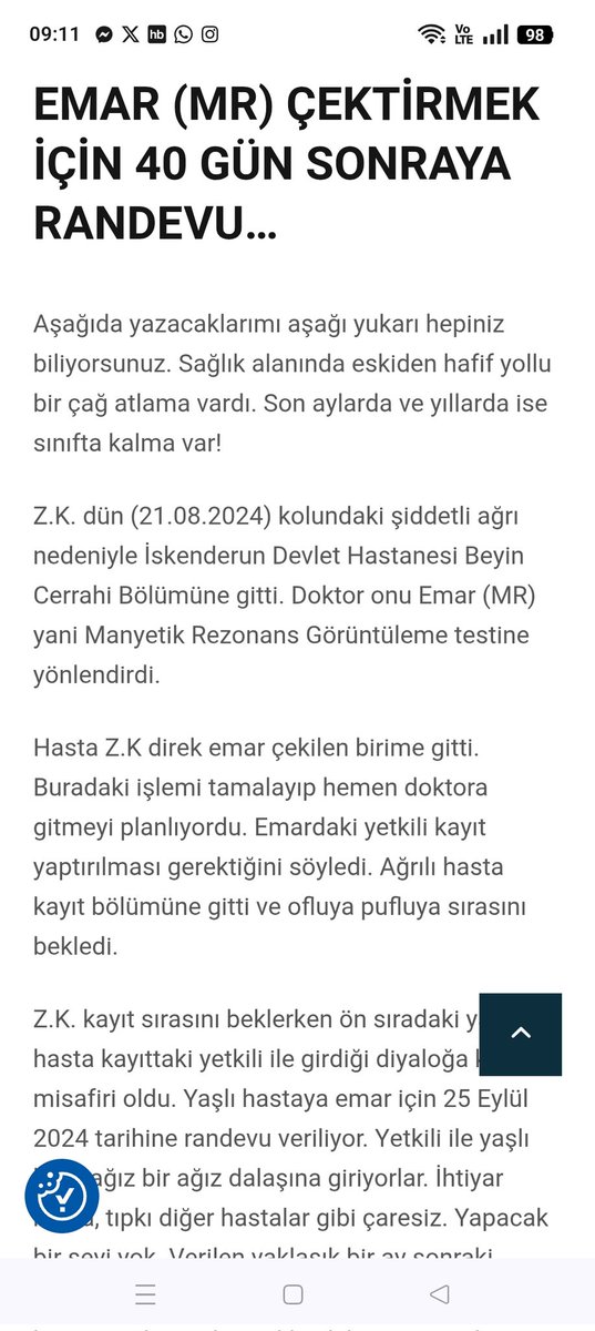 Randevu sorunu yok dedi bakan! Randevu sıkıntısı #Olmaz kime? 
hatayanaliz.com/article/emar-m…