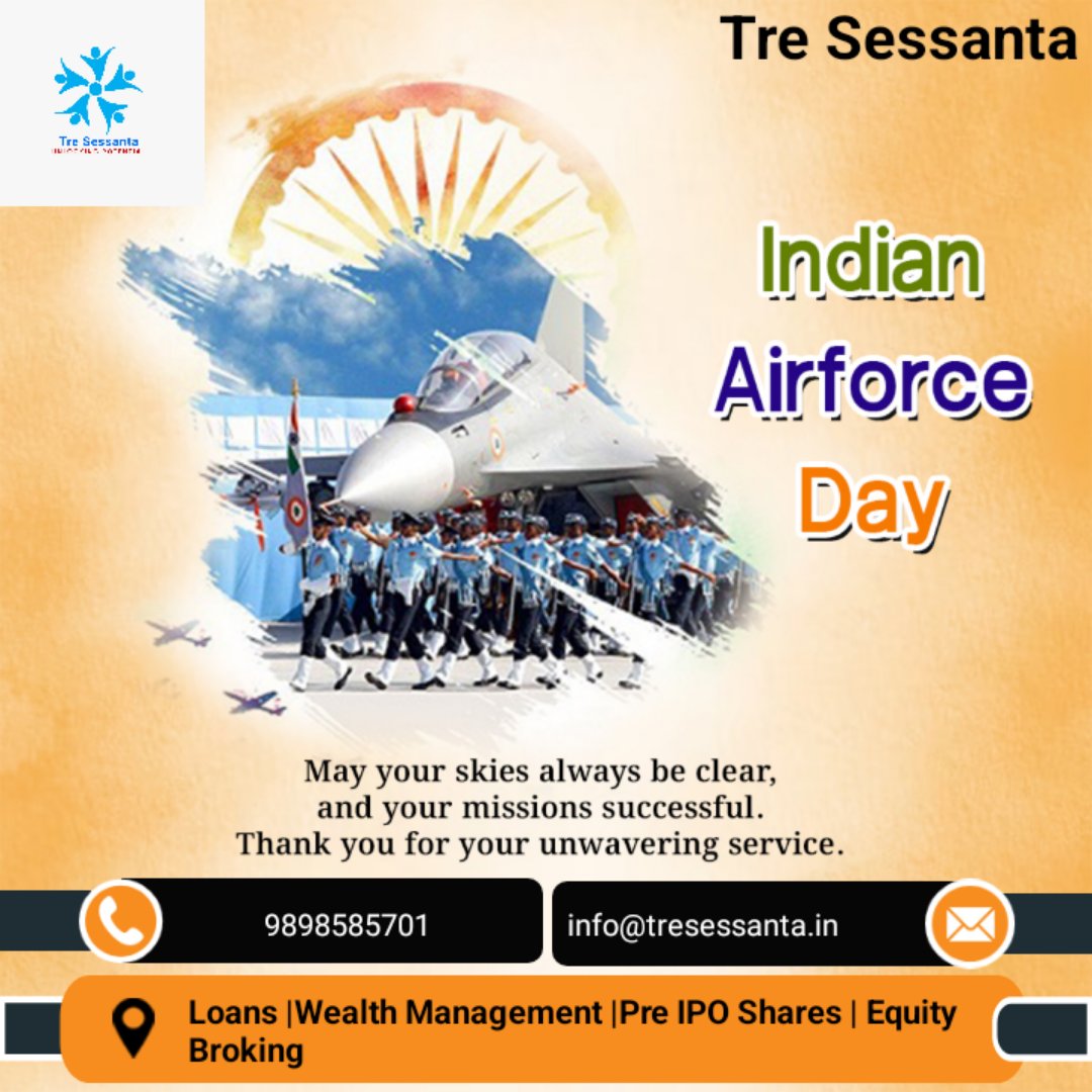 Tresessanta_Ind's tweet photo. 🇮🇳  Patriotic &amp; Powerful:
Saluting the Guardians of our Sky! ✈️💙
On Indian Air Force Day, let’s honor the courage, discipline, and dedication of our Air Warriors who protect our nation from above.
#IndianAirForceDay #SaluteToAirWarriors #JaiHind #Tresessanta 🇮🇳 https://t.co/Kx6OHPLNsA