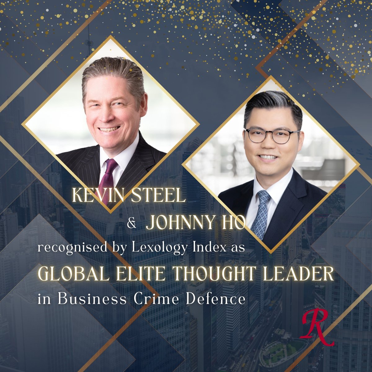 Robertsons_HK's tweet photo. Robertsons is delighted to announce that two of our partners, Kevin Steel and Johnny Ho, have been recognised as Global Elite Thought Leaders in the Business Crime Defence Report recently published by the Lexology Index.

Congratulations to Kevin and Johnny!

#Robertsons https://t.co/Gdgqt8YFB0