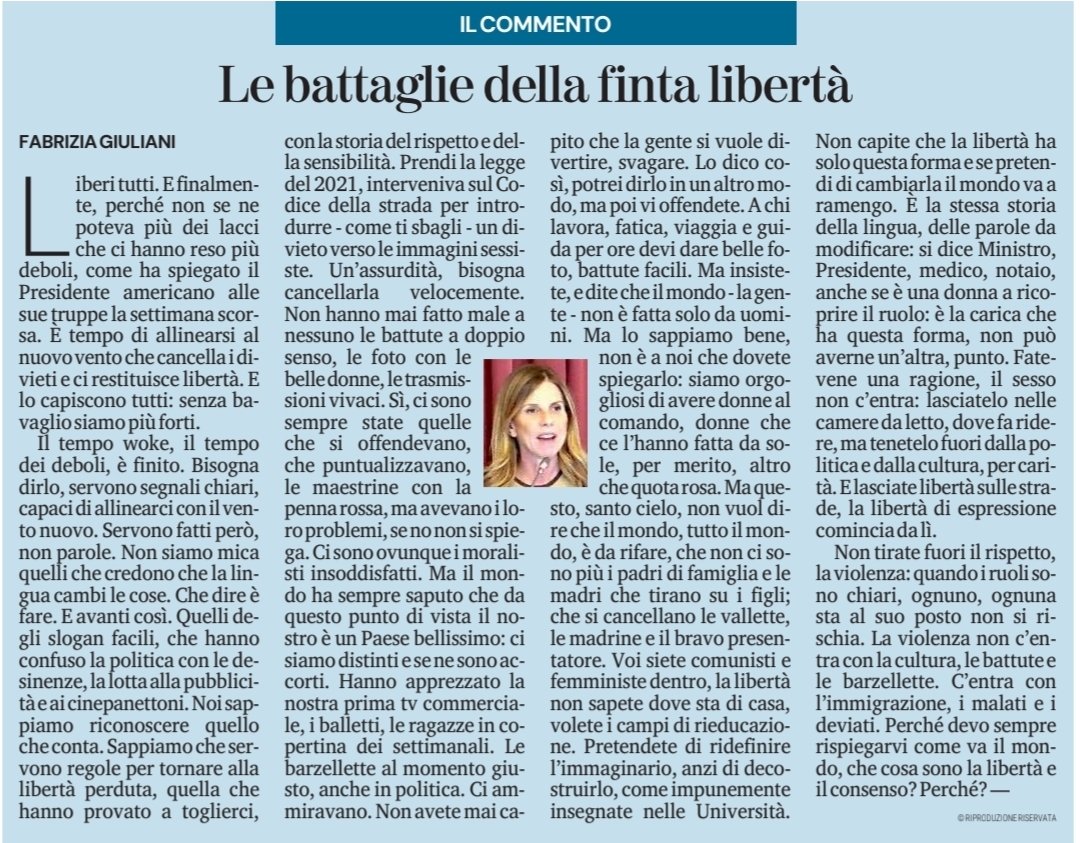 Grazie <a href="/FabriziaGiulian/">Fabrizia Giuliani</a> per questo approfondimento. Non torneremo indietro. #pubblicitàsessista