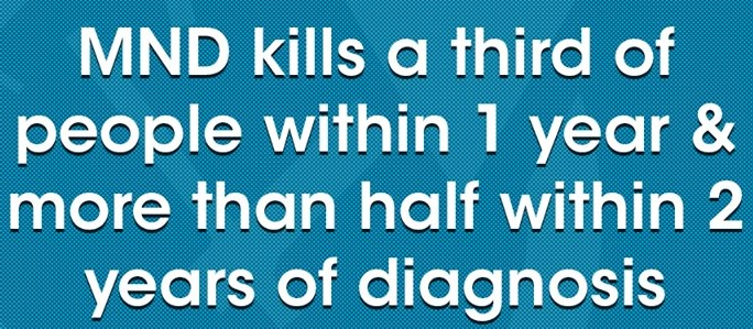 "I'M SORRY..."

...is all the Consultant can say when delivering a devastating diagnosis of motor neuron disease.

There is NO effective treatment, NO cure and NO chance of remission...

#MND #MoreNeedsDoing!