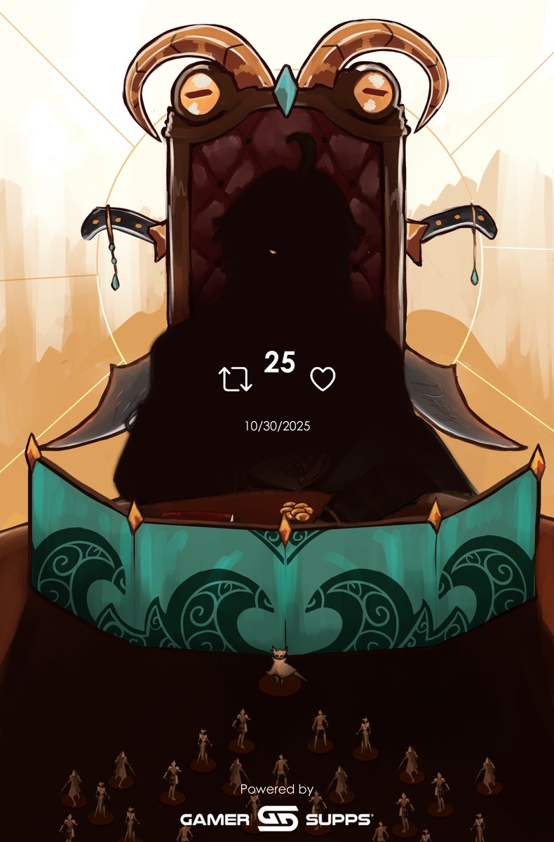 Riverthebard's tweet image. ❤️‍🔥You wake up in a warm golden void, the chair under you feels cushioned but your body is too heavy to lift from it to check.

Across a wide table seats a strange figure shrouded in shadowy magic, only a golden eye gleams through the darkness.

As you look side to side you see…