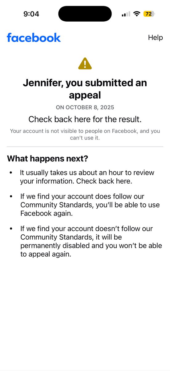 ynnej2198's tweet image. Now @facebook @Meta has suspended the new account I created on suspicion that I’m not human.  This crap is unbelievable.  I can’t get my other one back and they are suspicious of the new one.  What an absolute f’ing joke.  All because there is literally no human to talk to!