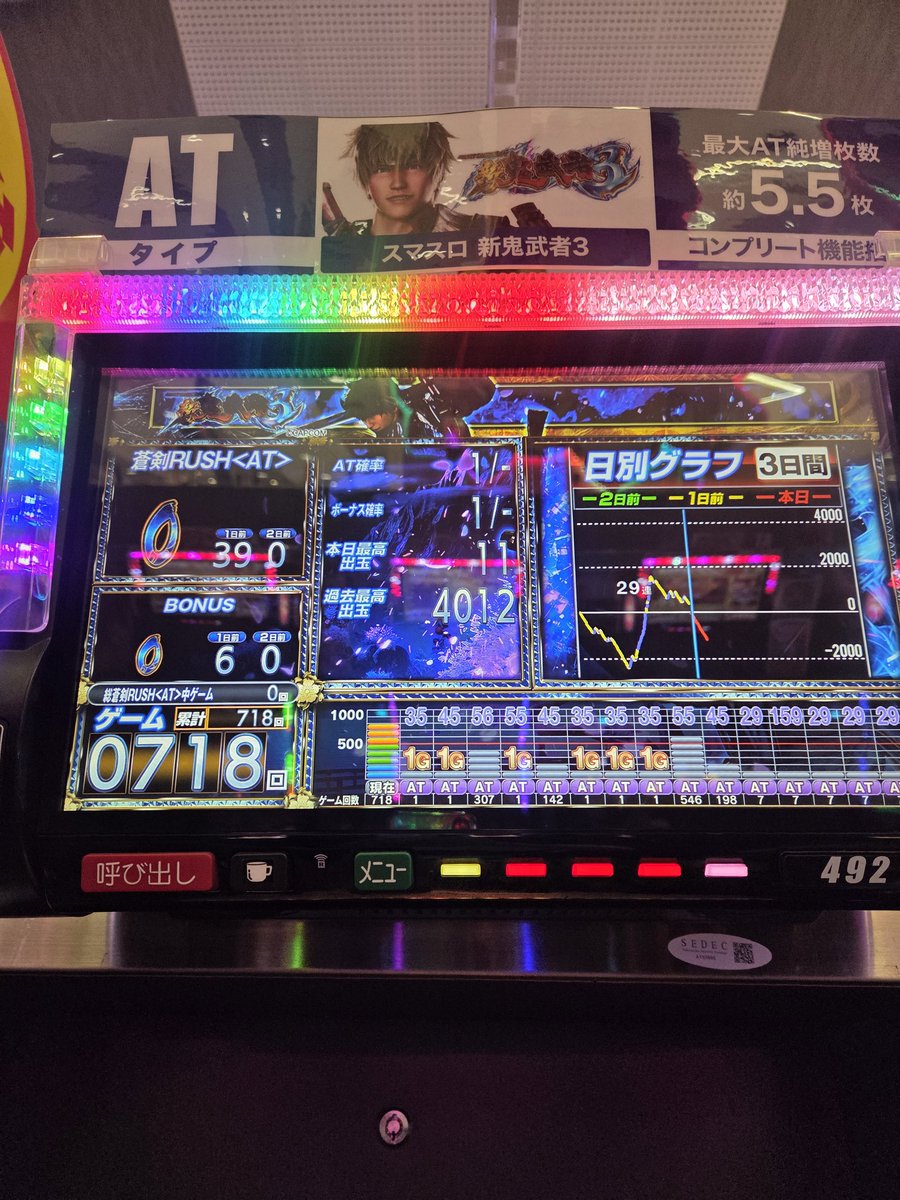 HAL_SLOTLove's tweet photo. 待ちに待った新鬼武者3😍
だけど、おは天くらってる…
投資28k https://t.co/GGEEvisKHo