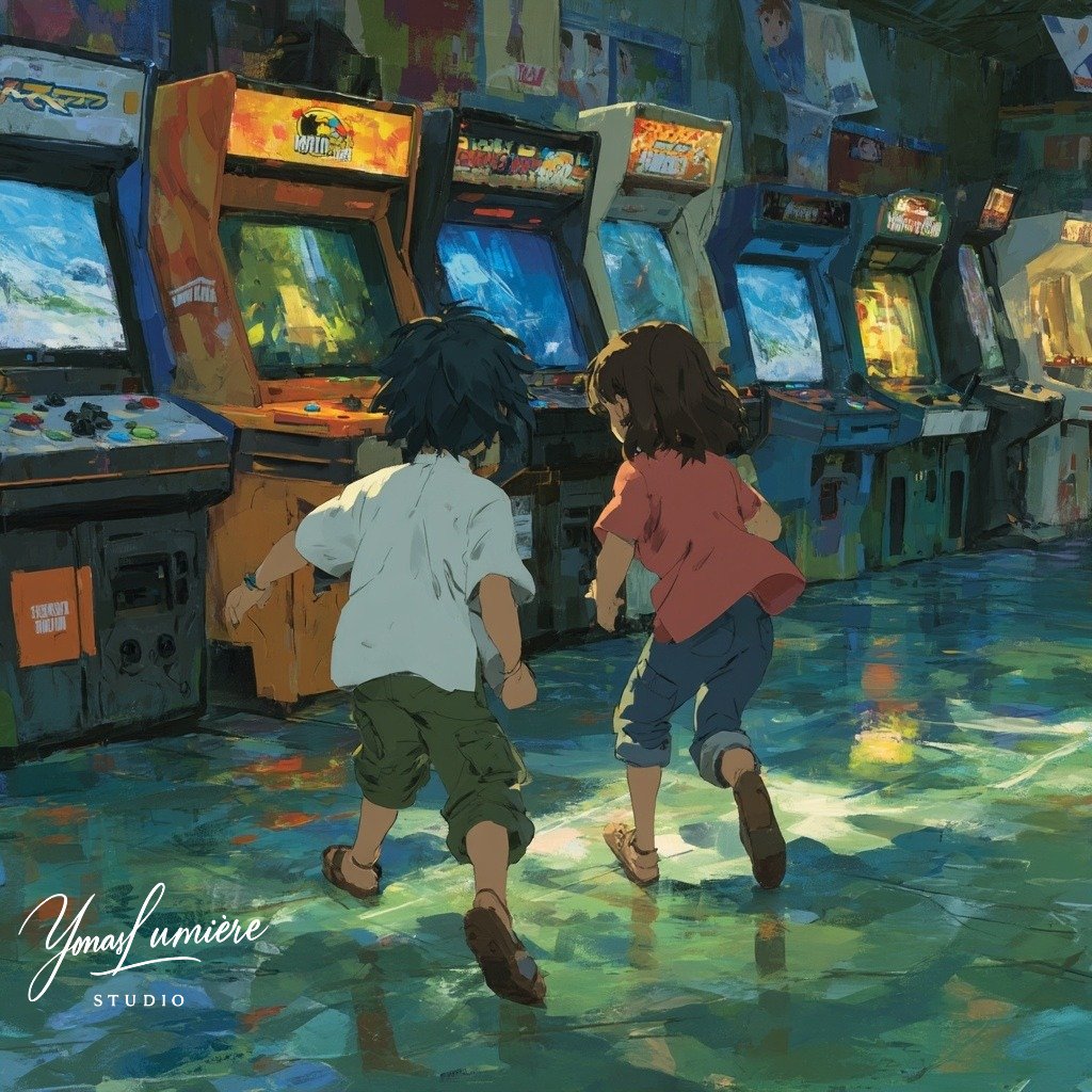 YonasFantasy's tweet photo. There’s always a piece of childhood joy hidden in every arcade memory 🎮✨
#ArcadeCenter #ChildhoodMemories #AIart #イラスト #ゲームセンター #YonasLumiereStudio https://t.co/c0GhB2q9hK