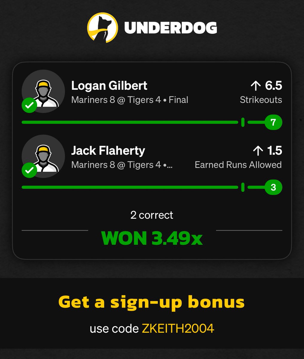 play.underdogfantasy.com/es-g4uv2LBMoi cash the two man play from Zach!
#GamblingX