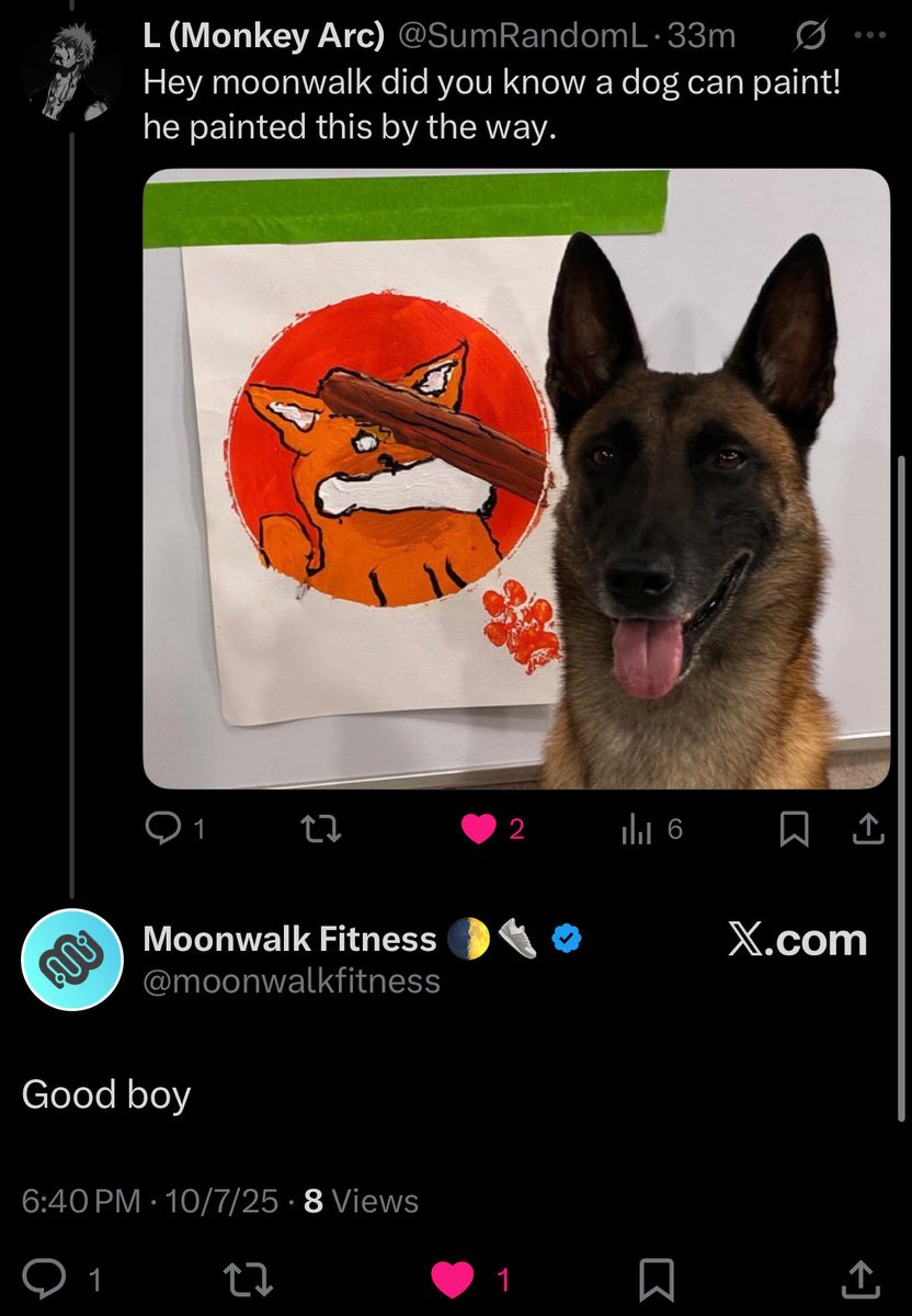 SumRandomL's tweet photo. Do you see how much mind share $Monkey can have @moonwalkfitness literally responding to Monkey yet yall think it’s over https://t.co/u42H8EBsvl