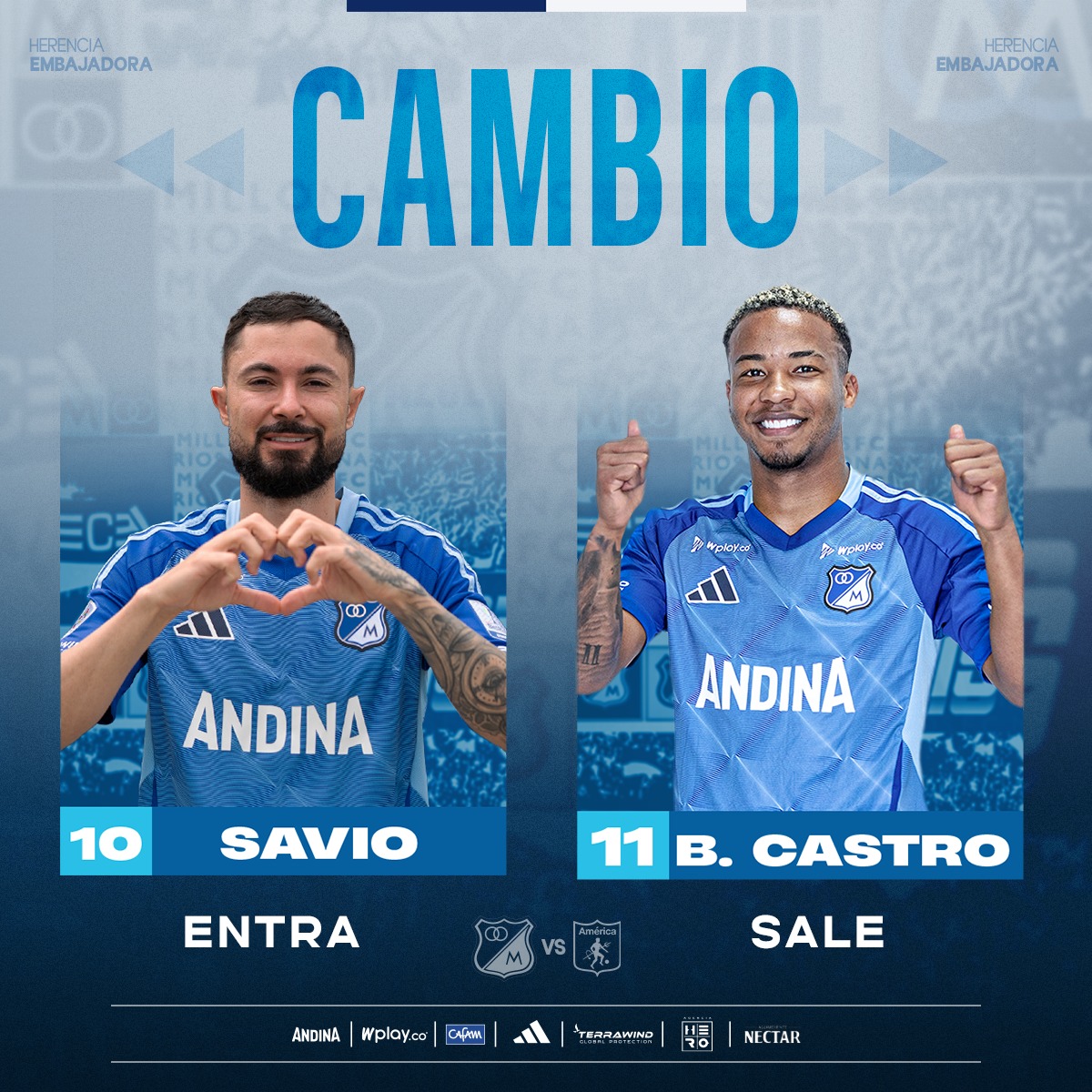 MillosFCoficial's tweet photo. 🔃 Cambios azules.

Ⓜ️ 1-1 👹 |#MFCvAME https://t.co/I0osVCsZXn