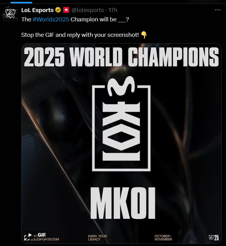 1Mobagamer1's tweet photo. @lolesports only and one try https://t.co/jmAhsm521Q
