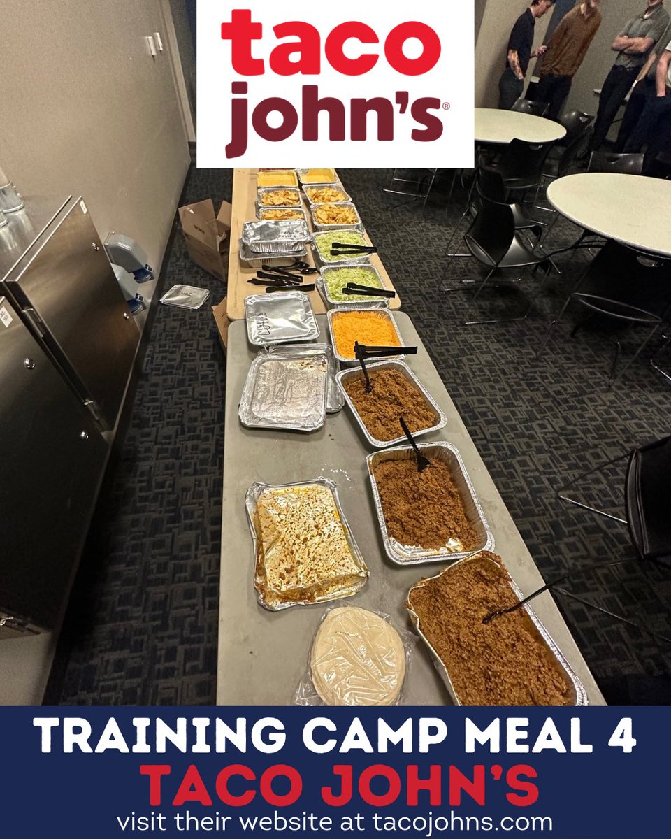 Thank you to Taco John’s for providing our guys with dinner after Day 1 of Camp!

For more information about their restaurant, visit their website at tacojohns.com!

#LetsGoBolts | #WhoseHouse