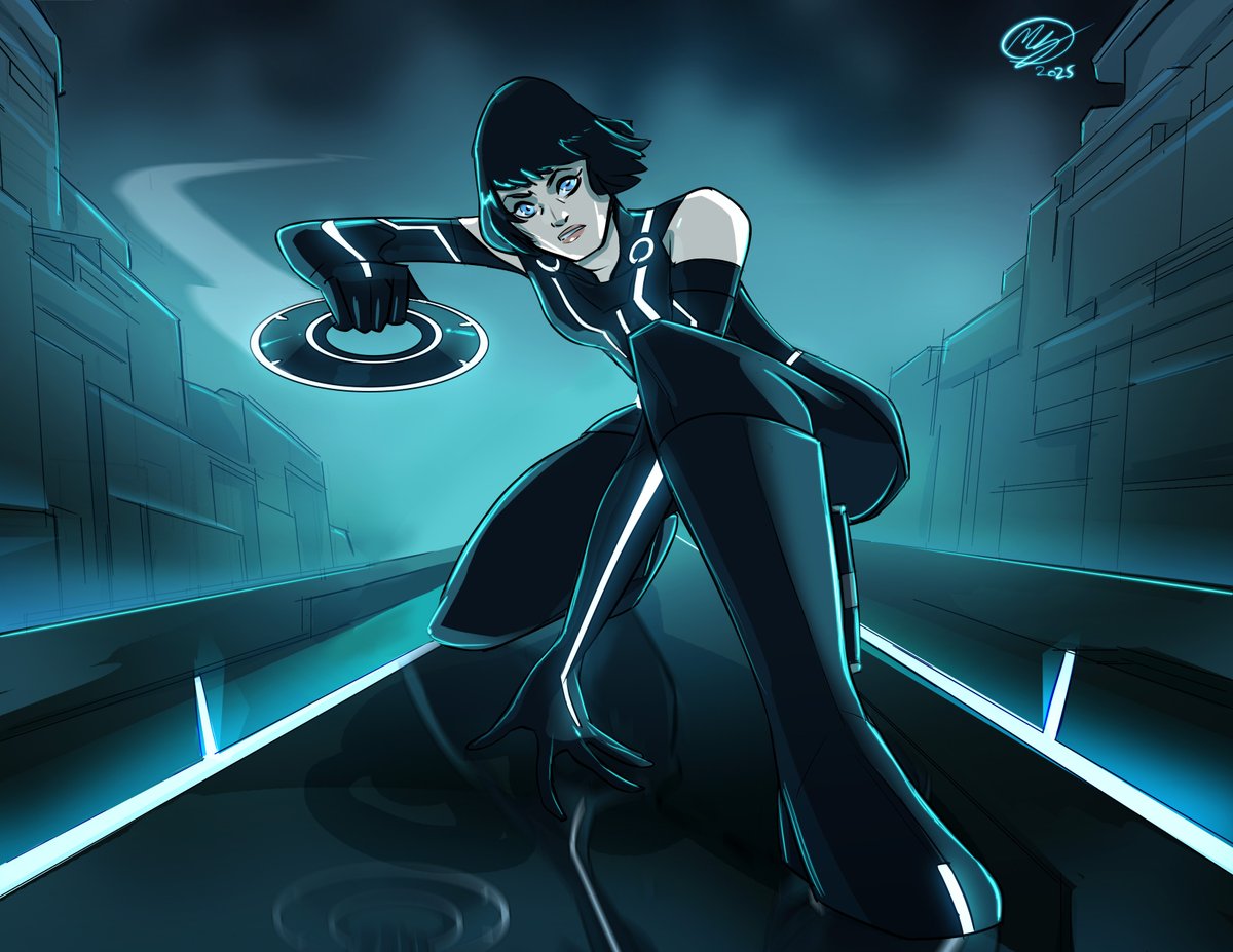 MeganHuang5's tweet photo. Tron Ares is out today! I hope it's rad (despite 'Ares' lol), because I waited too long for it! here's some Tron Legacy pieces from earlier this year to celebrate.

#tron #tronlegacy #tronares #disney #samflynn #clu #lightcycle https://t.co/4Y9ZLfzXe5