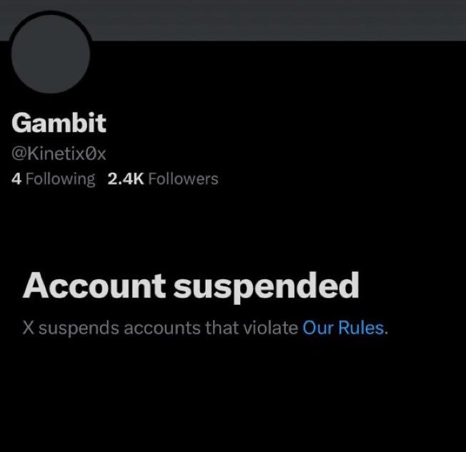 Damn RIP, this one was one of my favorite alts. So much great content was just censored. 

Pretty much a masterclass in demonstrating that censorship is alive and well. 

Was cool having a Phunk pfp back as well. Powerful symbol.
