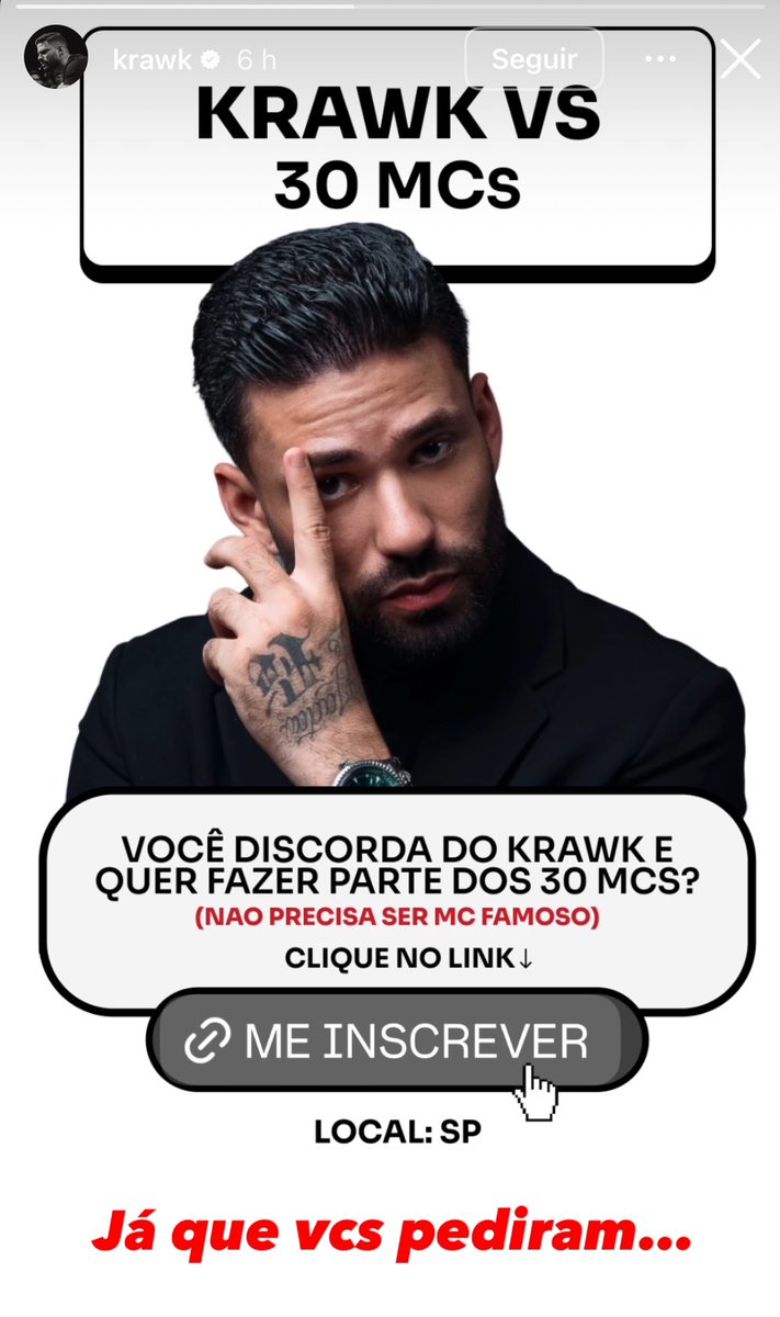 ardigo_'s tweet photo. Esse cara era um babaca quando era MC e continua sendo um babaca agora “convertido”. Krawk decidiu abandonar a cena do rap, mas ainda quer ganhar hype em cima da cena…espero que nenhum Mc de batalha tope isso, ele quer engajar com cortes tendenciosos! Lamentável. https://t.co/dsS5vZLouW