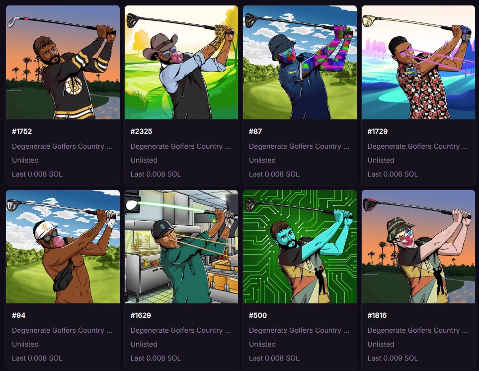 <a href="/527hats/">527 🧢</a> <a href="/DegenGolfCC/">Degenerate Golfers Country Club</a> <a href="/LaunchMyNFT/">LaunchMyNFT</a> These are awesome !