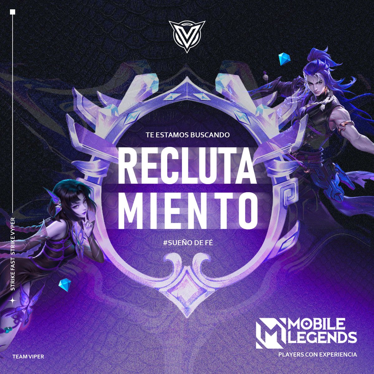 VYPER TEAM abre sus puertas para nuevos jugadores que quieran formar parte de nuestro proyecto competitivo y crecer junto a nosotros en el mundo de los Esports.