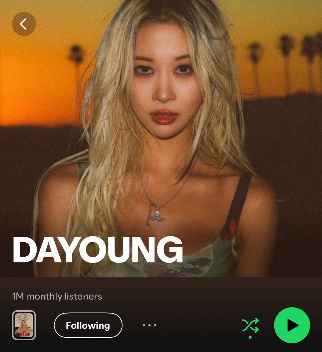 from 5k to 1M monthly listeners all in a month, i’m beyond proud 🥹 dayoung you’re the number one rockstar! u truly deserve this 🤍