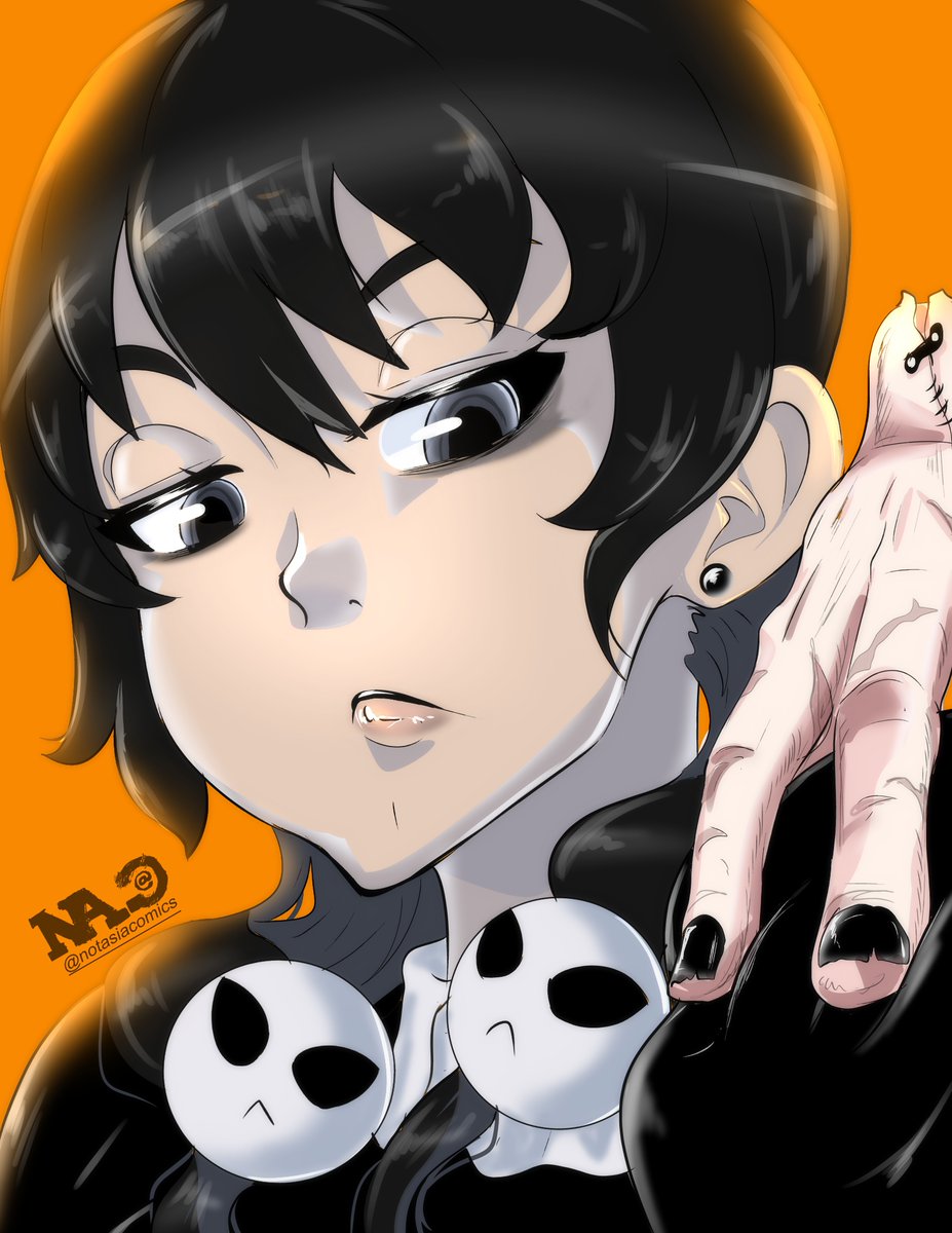 Color version of sketch i did last Inktober
Recently i watched the 2nd season of Wednesday. Its curious ^^
#anime #manga #comic #fanart #halloween