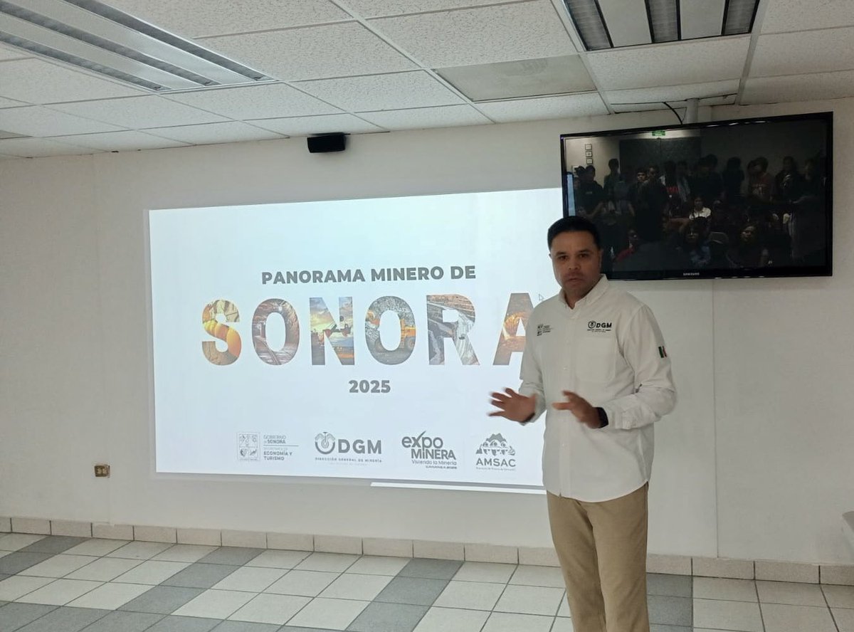 Agradezco invitación de Facultad Interdisciplinaria de Ingeniería y del Departamento de Ingeniería Civil y Minas de UNISON, en el marco de  la "III Semana de Ingeniería 2025: Inteligencia, innovación e ingeniería transformando el futuro".
compartimos la charla "Minería en Sonora"