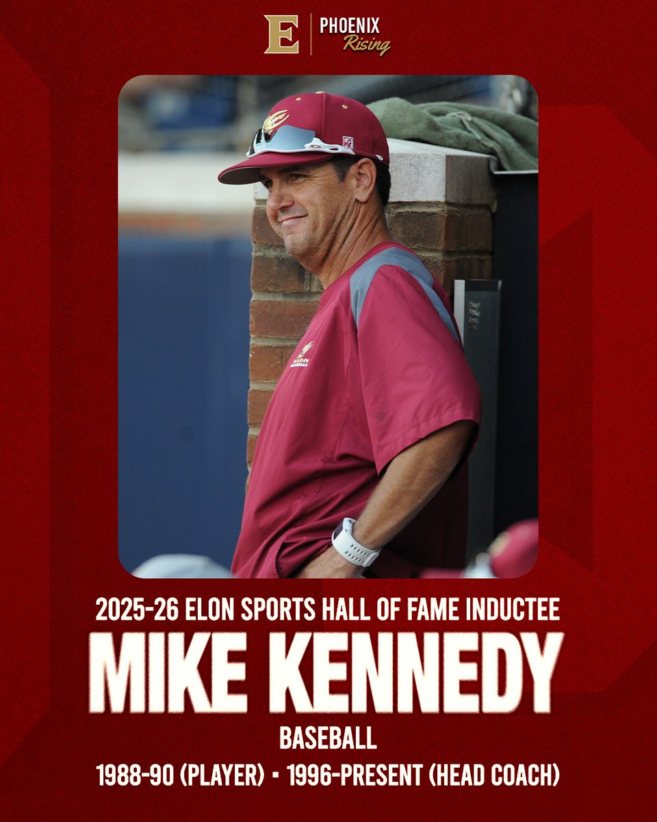 Legend. 🐐 

Congratulations to Elon Baseball head coach Mike Kennedy on his induction into the Elon Sports Hall of Fame!

#PhoenixRising | #GoldStandard
