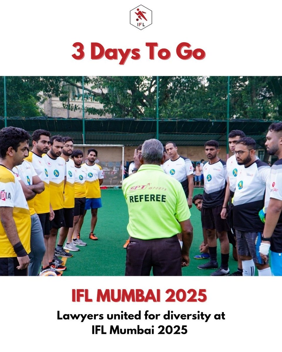 IDIA (@idialaw) on Twitter photo 3 days left for the most awaited kick-off! 
Lawyers are coming together to celebrate diversity, teamwork, and the spirit of the beautiful game at IFL Mumbai 2025.
The countdown is on - are you ready? 
#IFLMumbai2025 #LawyersForDiversity #FootballForChange #CountdownToKickoff 3 days left for the most awaited kick-off! 
Lawyers are coming together to celebrate diversity, teamwork, and the spirit of the beautiful game at IFL Mumbai 2025.
The countdown is on - are you ready? 
#IFLMumbai2025 #LawyersForDiversity #FootballForChange #CountdownToKickoff