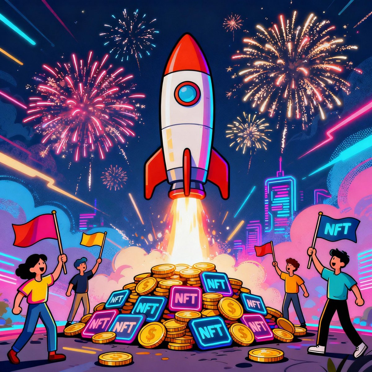 OpenMetaNFT1155's tweet image. Another NFT rocket is launching! Which project is next to go to the moon?
Share your predictions 🚀 and tag your favorite NFT influencer!
Tagging: @MintAura @HeyElsaAI @notciville
#NFTlaunch #CryptoRocket #Web3 #ToTheMoon #NFTFamily
🚀🎉🌙📈🛸✨