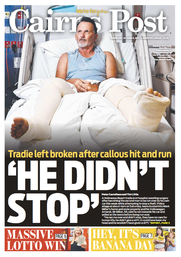 Sian_Emily's tweet photo. INSIDE TODAY: A painter’s desperate attempt to stop teen thieves stealing his ute has left him with a broken foot - the second time in a week a car owner has been seriously hurt trying to thwart a theft. Digital edition:  https://t.co/UaDePiWwhL https://t.co/HgzLrVTtBc