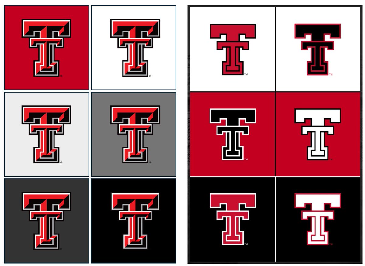 The best way I can explain how the flat double T is better is that the mark can be a wide variety of colors in the pallet versus what the beveled double T could be. Essentially the flat double T is going to be able to be on twice as many background colors as the beveled look did,