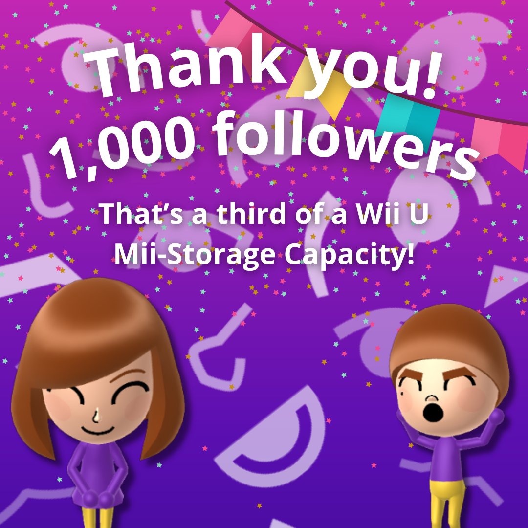 Mii_Factory's tweet photo. -Yolanda...
-And Tom here!
-We've reached a thousand followers who are Mii Characters enthusiasts!
-Our mission is to share cool stuff about them, and this truly boosts our desire to keep going. Thank you so much! And remember:
-Wii're happy to help!
#MiiFactory #MiiMaker https://t.co/OBUob3yYkp
