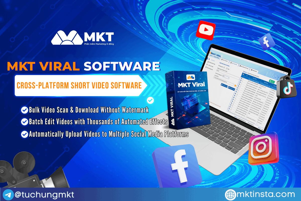 mktinsta_com's tweet photo. WHAT IS MKT VIRAL
THE MULTI-PLATFORM VIDEO MARKETING SOFTWARE?

MKT Viral is a multi-channel short video processing software. This tool helps scan and re-upload videos from TikTok, YouTube, Facebook Reels, and Douyin without logos. 

👉 https://t.co/FEgnF66AEg https://t.co/l2zjfoJu4q