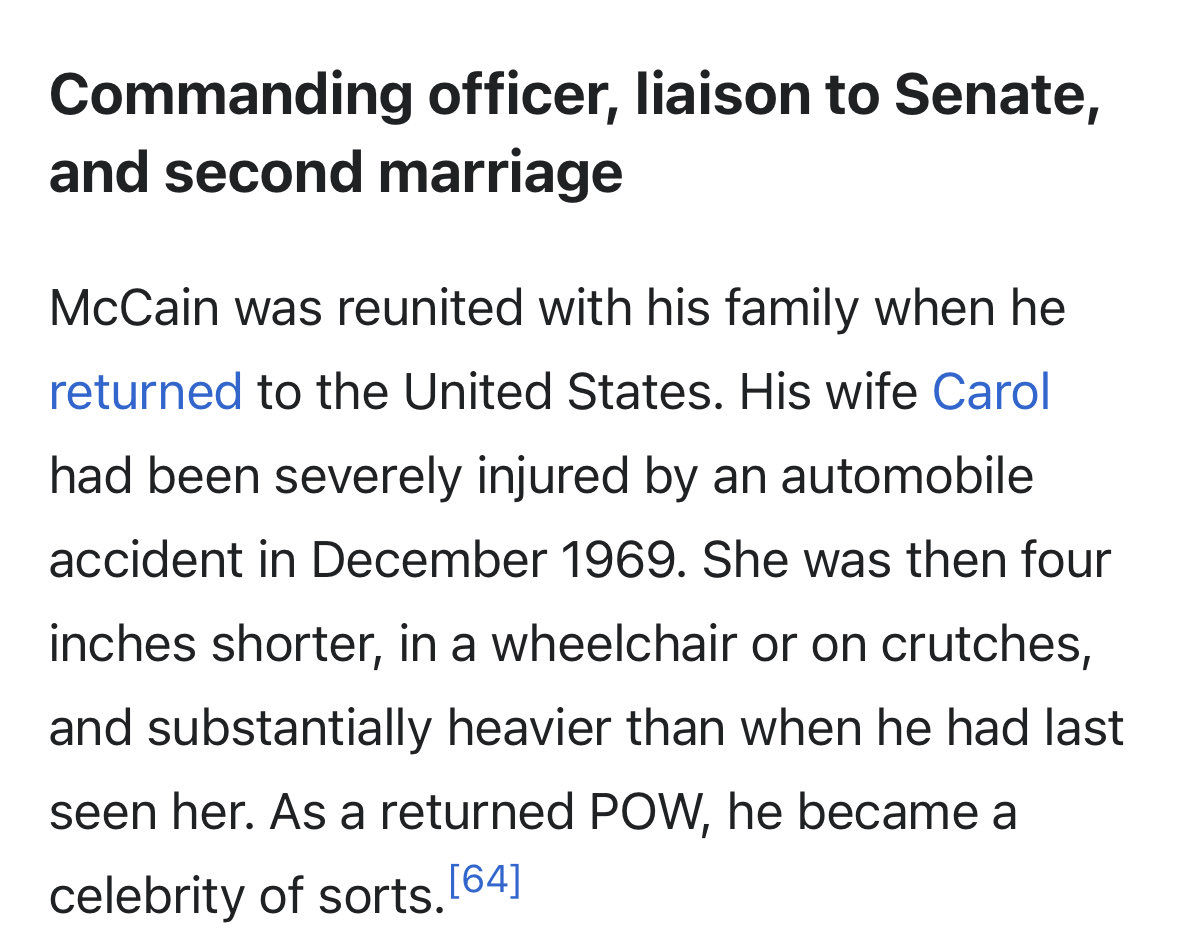 was reading john mccains wikipedia and please tell me why this part is written like that