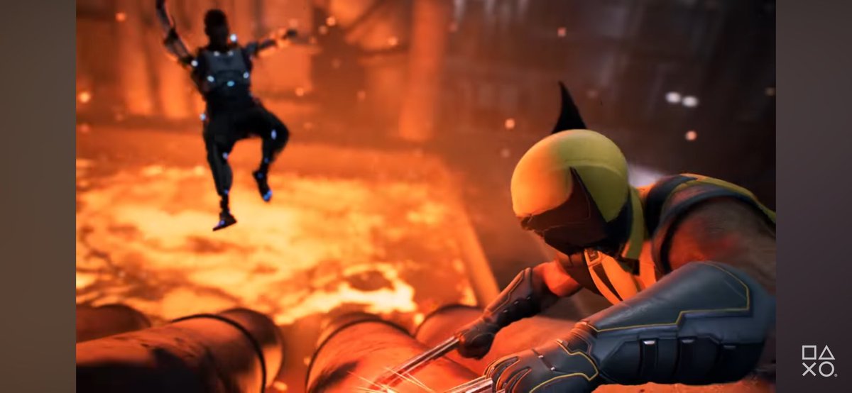 I had the good fortune to be in the ADR studio when we recorded “man being stabbed with adamantium claws and then falling into molten steel”