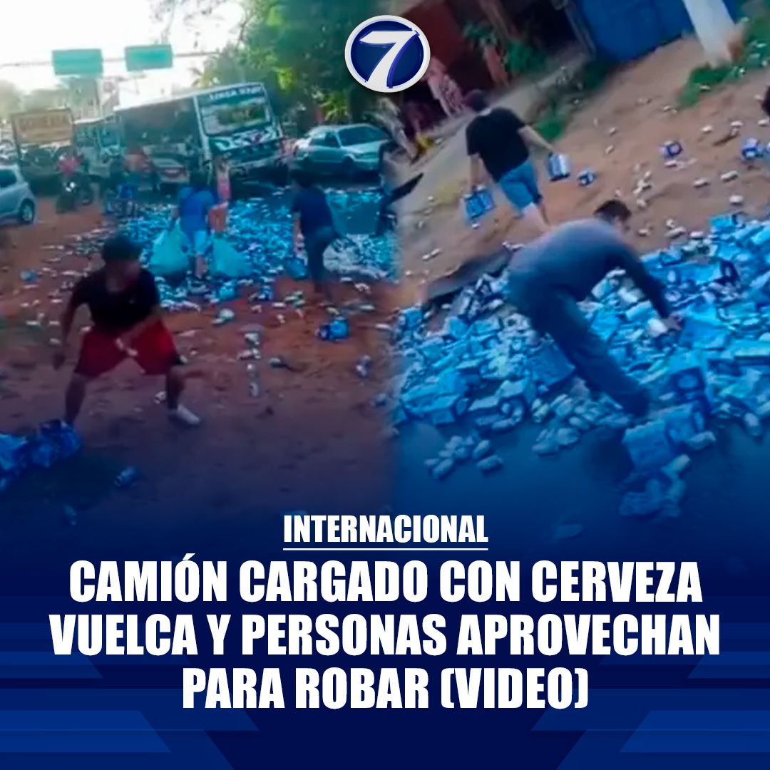 Noti7Guatemala's tweet image. 🚨 Camión cargado con cerveza vuelca y personas aprovechan para #robar (VIDEO) ➡ bit.ly/48ltliq