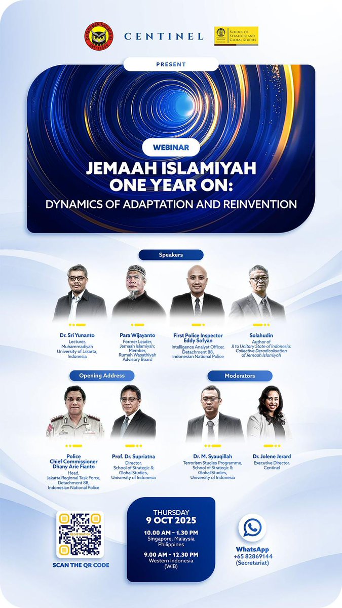 Webinar: “Jemaah Islamiyah One Year On: Dynamics of Adaptation and Reinvention”

stratsea.com/webinar-jemaah…